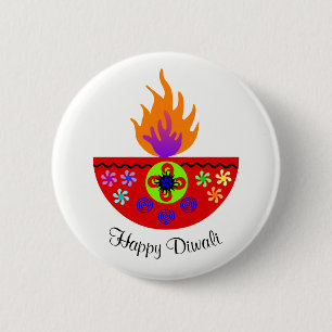 Chapa Redonda De 5 Cm Lámpara colorida Diya de Diwali