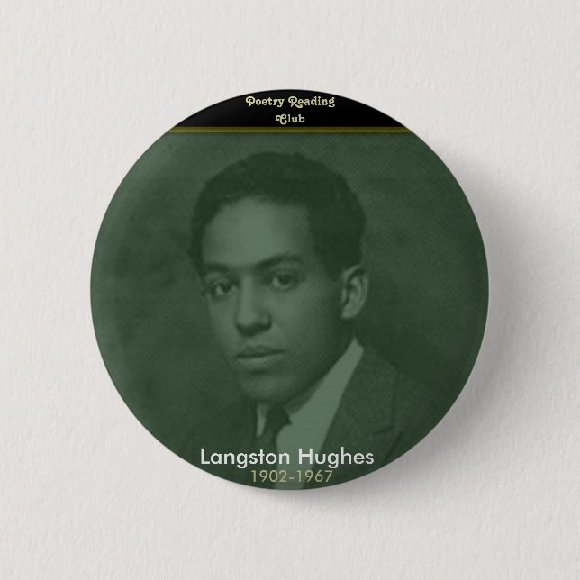 Chapa Redonda De 5 Cm Langston Hughes (Anverso)