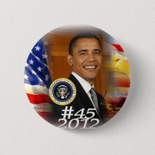 Chapa Redonda De 5 Cm Lanzamiento de campaña del presidente Obama 2012