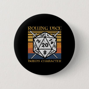 Chapa Redonda De 5 Cm Lanzar Dados Construye Carácter Divertido Rpg Mesa