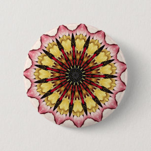 Chapa Redonda De 5 Cm Lanzas tribales y mandala de descoloramiento de