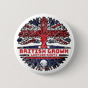 Chapa Redonda De 5 Cm Laos Laotian Uk Reino Unido Restos de árboles brit