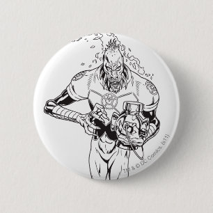 Chapa Redonda De 5 Cm Larfleeze - Agent Orange 6