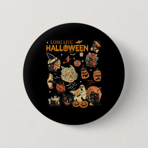 Chapa Redonda De 5 Cm Larga vida a Halloween Vintage Witch Ghost Bl