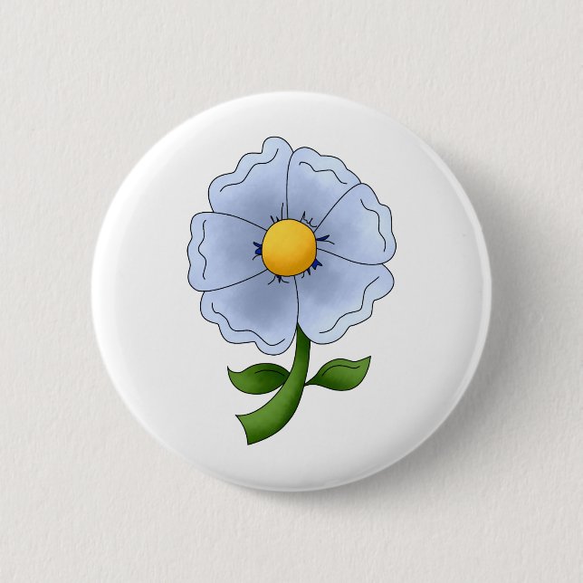 Chapa Redonda De 5 Cm Las flores de la madre · Flor azul (Anverso)