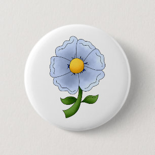 Chapa Redonda De 5 Cm Las flores de la madre · Flor azul