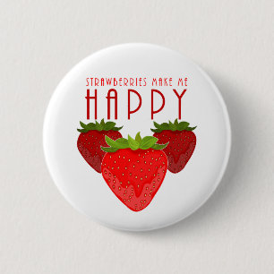 Chapa Redonda De 5 Cm Las Fresas Me Hacen Feliz Fresa Kawaii Adorable