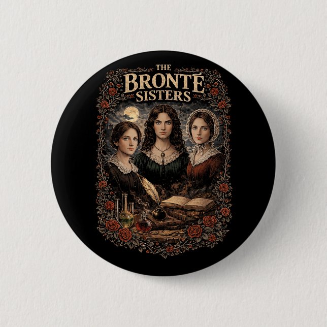Chapa Redonda De 5 Cm Las hermanas Brontë (Anverso)