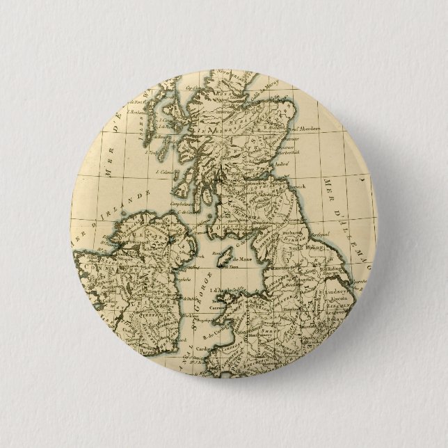 Chapa Redonda De 5 Cm Las islas británicas (Anverso)