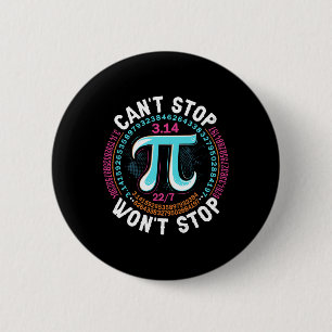 Chapa Redonda De 5 Cm Las matemáticas del Día Retro Pi no pueden parar