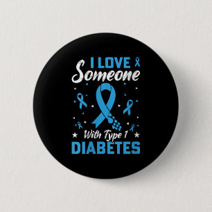 Chapa Redonda De 5 Cm Las mujeres tipo 1 aman la diabetes juvenil azul