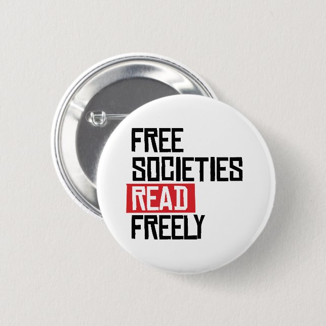 Chapa Redonda De 5 Cm Las sociedades libres leen libremente (Anverso y reverso)