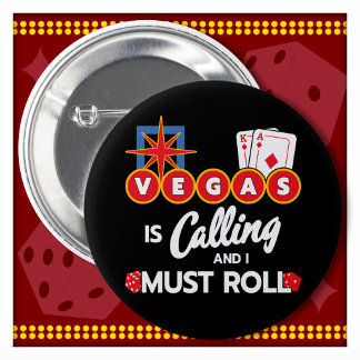 Chapa Redonda De 5 Cm Las Vegas llamando Fiesta en Las Vegas
