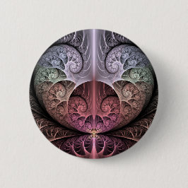 Chapa Redonda De 5 Cm Latido, Arte Fractal de Fantasía Surreal Abstracta