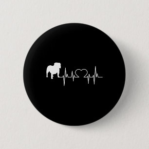 Chapa Redonda De 5 Cm latido del Bulldog inglés