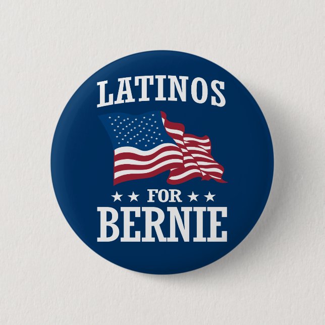 CHAPA REDONDA DE 5 CM LATINOS PARA BERNIE SANDERS (Anverso)