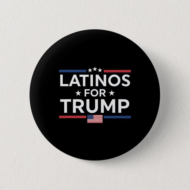 Chapa Redonda De 5 Cm Latinos por Trump 2024 - Elección presidencial Tru (Anverso)
