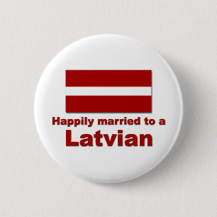 Chapa Redonda De 5 Cm Latvian feliz casado