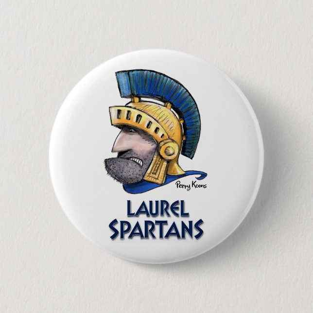 Chapa Redonda De 5 Cm Laurel High School Spartan Button (Anverso)