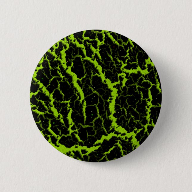 Chapa Redonda De 5 Cm Lava espacial agrietada - Lime (Anverso)
