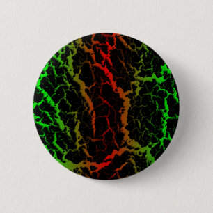 Chapa Redonda De 5 Cm Lava espacial craqueada - Verde/Rojo