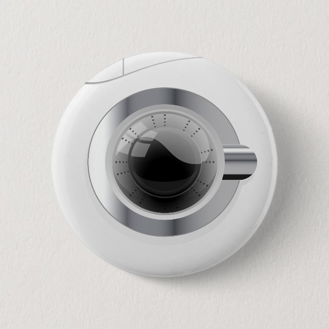 Chapa Redonda De 5 Cm Lavadora blanca (Anverso)