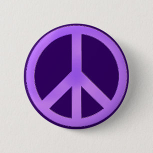 Chapa Redonda De 5 Cm Lavanda en signo de paz de color púrpura oscuro
