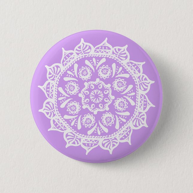 Chapa Redonda De 5 Cm Lavender Mandala (Anverso)