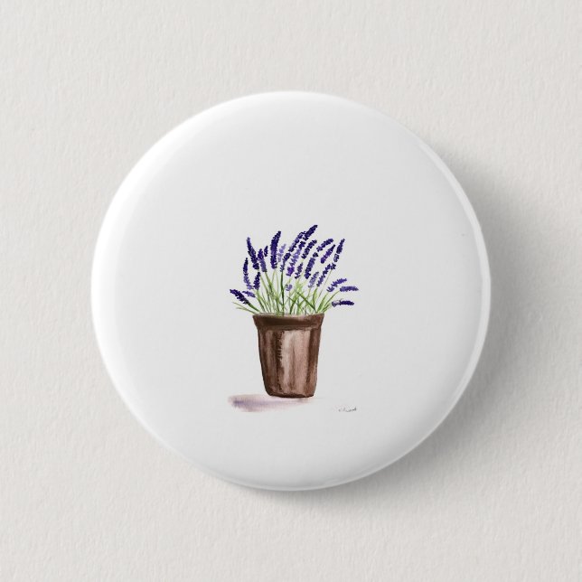 Chapa Redonda De 5 Cm Lavender pot flower (Anverso)