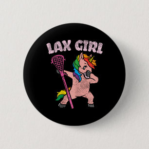 Chapa Redonda De 5 Cm Lax Chica Unicorn Equipo jugador de Lacrosse Anima
