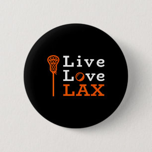 Chapa Redonda De 5 Cm Lax Lacrosse De Amor Vivo Con El Diseño De La Mano