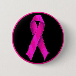 Chapa Redonda De 5 Cm Lazo Rosa Moderno de Conciencia y Apoyo al Cáncer 