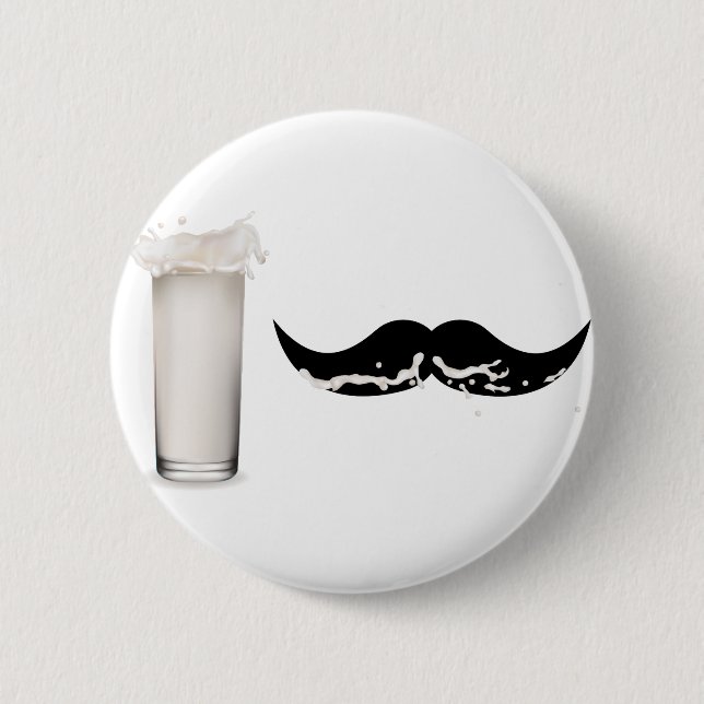 Chapa Redonda De 5 Cm Leche Mustache (Anverso)