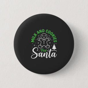 Chapa Redonda De 5 Cm Leche y Galletas de Navidad para Santa