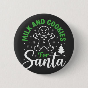 Chapa Redonda De 5 Cm Leche y Galletas de Navidad para Santa