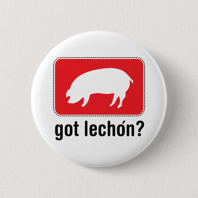Chapa Redonda De 5 Cm Lechon conseguido - rojo (Anverso)