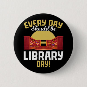 Chapa Redonda De 5 Cm Lector de humor bibliotecario para lectura de libr