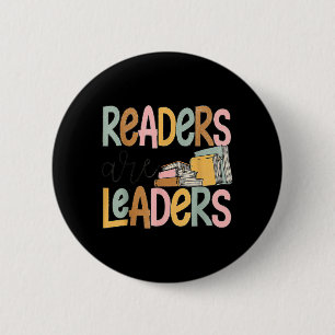 Chapa Redonda De 5 Cm Lectores son Líderes Lectura Amantes Libros Maestr