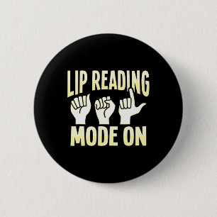 Chapa Redonda De 5 Cm Lectura de Labios Asl Gestos de Mano Pérdida de Au