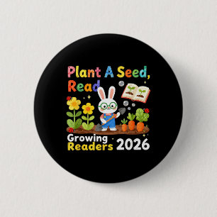 Chapa Redonda De 5 Cm Lectura de Verano 2026 Planta una Semilla Leer Cre