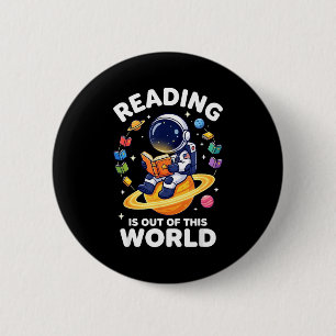 Chapa Redonda De 5 Cm Lectura divertida del espacio es libros fuera de e