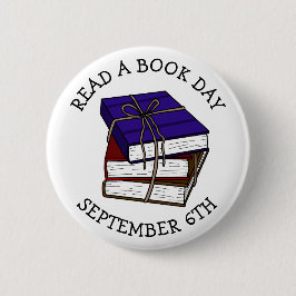 Chapa Redonda De 5 Cm Leer el Día del Libro 6 de Septiembre