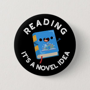 Chapa Redonda De 5 Cm Leer es una novela ideología divertida libro Pun D
