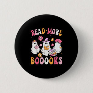Chapa Redonda De 5 Cm Leer Más Libros Fantasmas Leyendo Libro Divertido