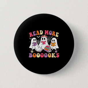 Chapa Redonda De 5 Cm Leer más libros Groovy Halloween Teacher Ghost B