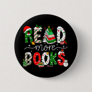 Chapa Redonda De 5 Cm Leer Más Libros Navidad Lectura Libro 