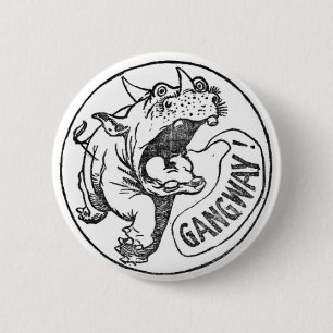 Chapa Redonda De 5 Cm Legión de Winsor McCay de Rhinocerous de
