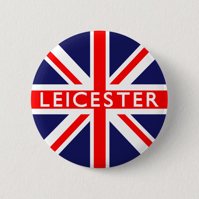 Chapa Redonda De 5 Cm Leicester : Bandera británica (Anverso)