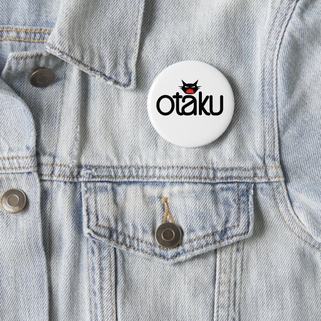Chapa Redonda De 5 Cm Lema gracioso de Otaku Cat (In situ)