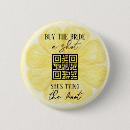 Chapa Redonda De 5 Cm Lemon Bachelorette | Código QR personalizado